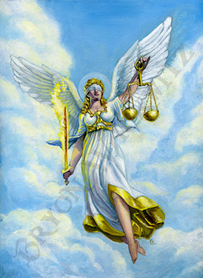 "Celestial Arbiter: The Angel of Justice